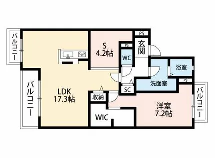 ビューハウス依佐美【4階】の間取り