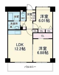 レジディア西天満【4階】の間取り