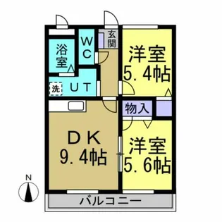 ボヌール東水代【202号室】の間取り