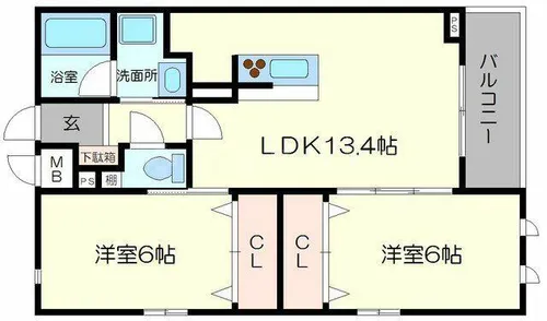 シェトワ千里山【3階】の間取り