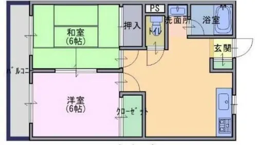 長田コーポ【301号室】の間取り