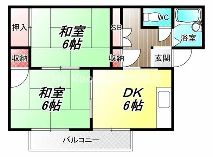 ハイツ成法【2階】の間取り
