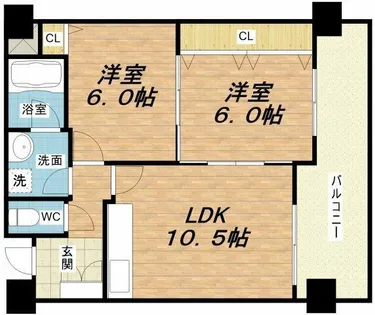 ウィステリア谷町【9階】の間取り
