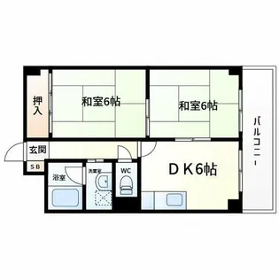 レインボーコートパートⅡ【6階】の間取り