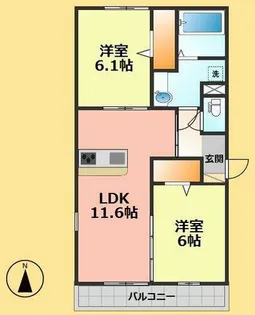 セジュール庄内【2階】の間取り