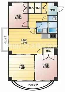 ル・モンド吉備【3-A号室】の間取り