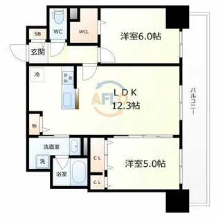 ハナミズキ福島【4階】の間取り