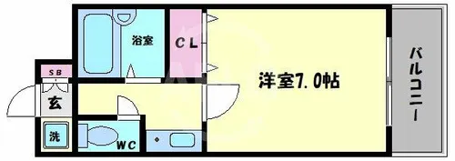 グランデージ今里【7階】の間取り