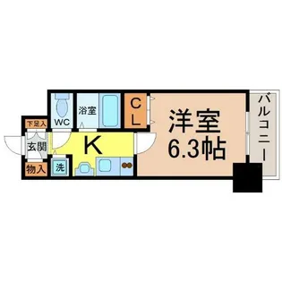 プレサンス名古屋駅前ヴェルロード【2階】の間取り