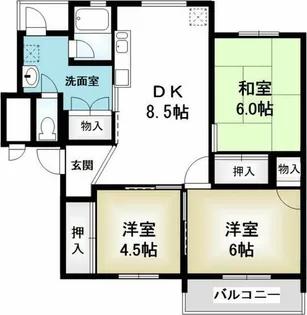 千里北町住宅 A3棟【2階】の間取り