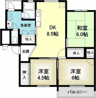 千里北町住宅 A3棟【2階】の間取り