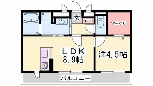 兵庫県姫路市網干区大江島寺前町【アパート】の間取り