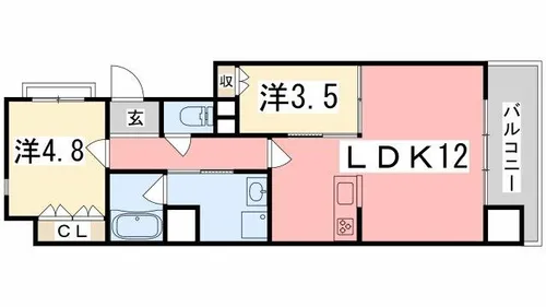 リアライズ呉服町【706号室】の間取り