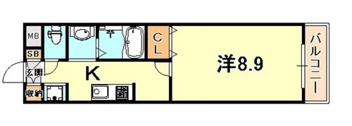 パトリア芦屋【1階】の間取り