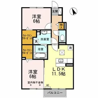 Az Ⅰ B【105号室】の間取り