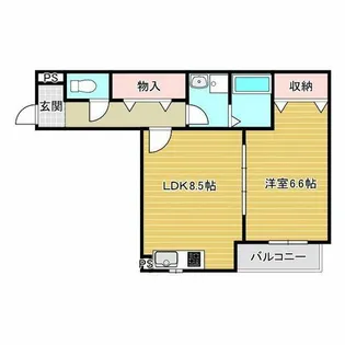 ベルリッジ岸辺 A【2階】の間取り