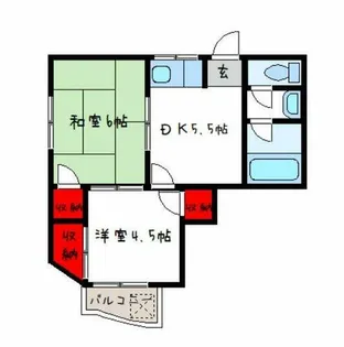 ハウス紫陽花【2階】の間取り