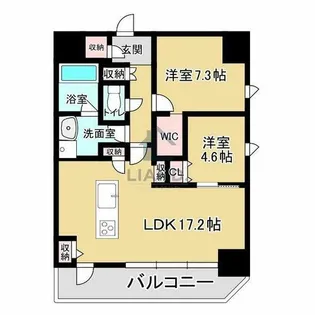 インシグニア渡辺通【506号室】の間取り