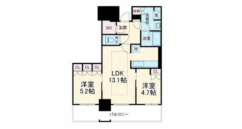 ブランズタワー梅田North【5階】の間取り