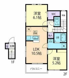フォーゲル【206号室】の間取り