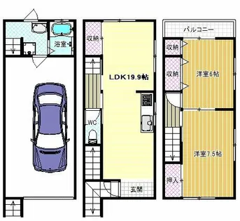 大阪府藤井寺市藤ケ丘2丁目【一戸建】の間取り