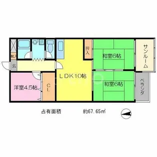 カストルム洛北【2階】の間取り