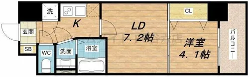 SERENiTE本町エコート【14階】の間取り