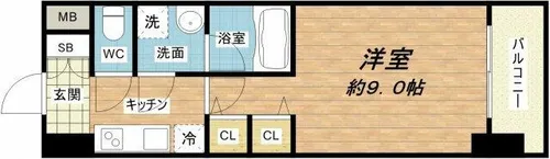 スプランディッド淀屋橋DUE【12階】の間取り