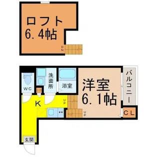 ハーモニーテラス鳴海駅前【2階】の間取り