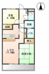 エンジェルウイング(Angel Wing)【2階】の間取り