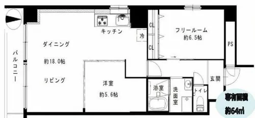 松屋レジデンス【301号室】の間取り