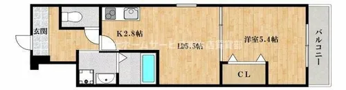 フジパレス遠里小野Ⅵ番館【2階】の間取り
