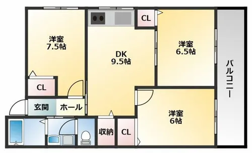 アプトシティ八尾【2階】の間取り