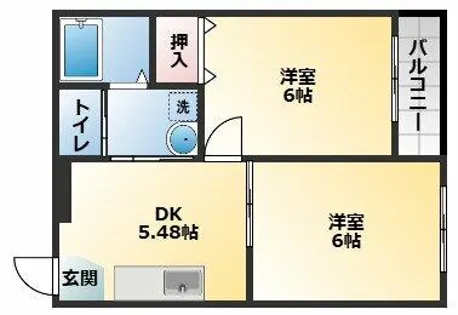 道明寺三栄プラザ【3階】の間取り