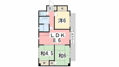 レスポール【3-C号室】の間取り