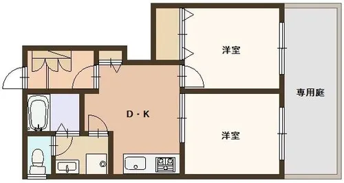 ハイツ新田【102号室】の間取り