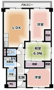 大阪府門真市北岸和田3丁目【マンション】の間取り