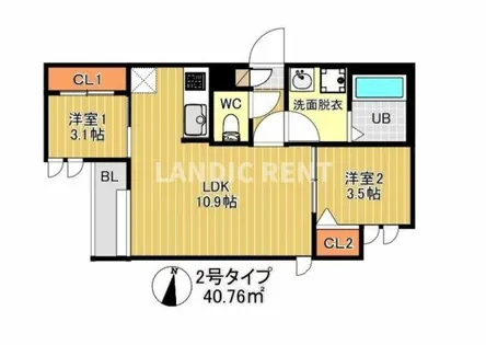 REGALEST サンメゾン箱崎【1階】の間取り