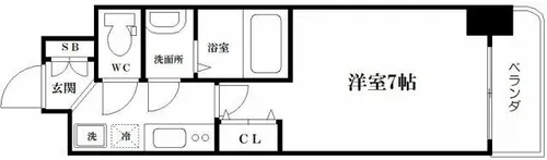 Luxe西長堀【8階】の間取り