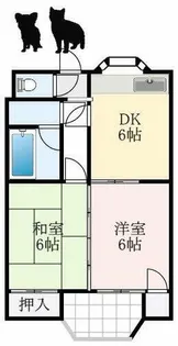 エレガンス酒谷【1階】の間取り