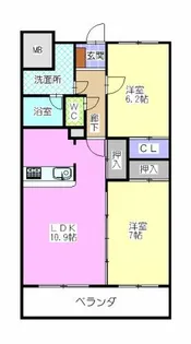 グランディール中京【4階】の間取り