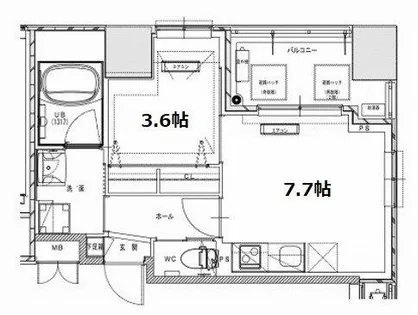 ノルデンタワー南森町プレミアム【16階】の間取り