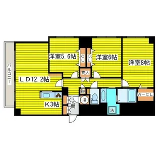 ソレアード環状通【4階】の間取り