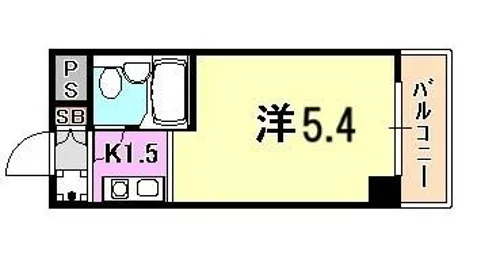 ライオンズマンション三宮【4階】の間取り