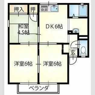 ヤマイチPLAZAサニータウン園部【2階】の間取り