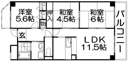 ヴィラージュ樟葉【3階】の間取り