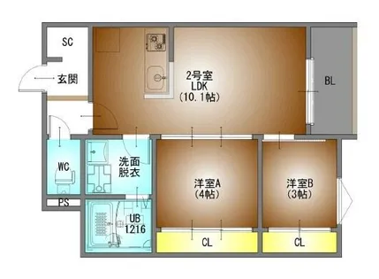REGALEST PREMA本陣【1階】の間取り