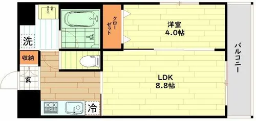 ヴェルレジデンス天満【9階】の間取り