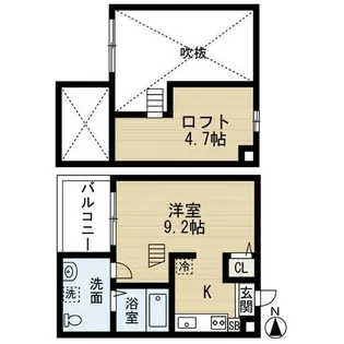 イーストクレッセント【2階】の間取り