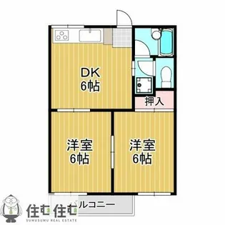 スギサン梅坪Ⅱ【202号室】の間取り